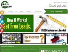 Tablet Screenshot of freecontractorsleads.com